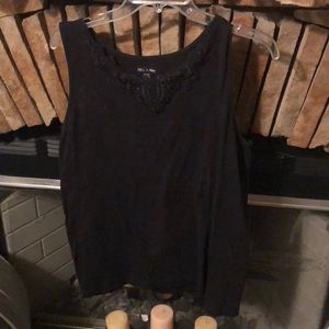 Black lace top tank top (size XL)